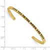 Chisel Stainless Steel Enameled Yellow IP-plated Crystal LOVE YOU TO THE MOON AND BACK 3mm Cuff Bangle - 3 of 4