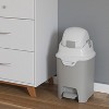 Foundations Mini Hands-Free Diaper Pail - Durable & Odorless Diaper Disposal, Holds up to 30 Newborn Diapers, Refill with Any Bags - Gray - 2 of 4
