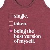 Women's - Instant Message - Single, Taken, Best Version of Myself Graphic Racerback Tank - 2 of 4