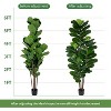 MaseiKar Faux Fiddle Leaf Fig Tree 6 FT - Artificial Ficus Tree with Tall Artificial Plants 69 Fiddle Leaves Greenery - Lifelike Fake Tree for Home - 2 of 4