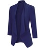 Women's Collarless Blazer 3/4 Sleeve Split Back Jacket Buttonless Office Casual Coat - 4 of 4