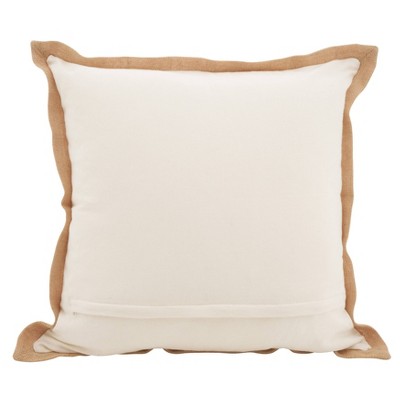 Blue Sea Turtle Cotton Square Throw Pillow with Fringed Borders