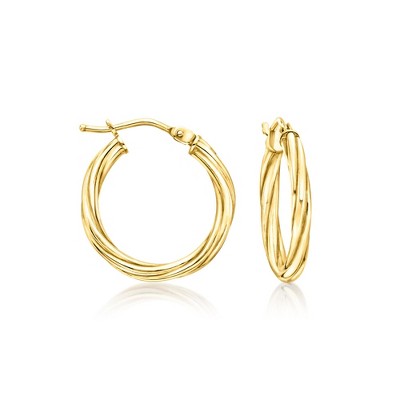 Ross-Simons Italian 10kt Yellow Gold Twisted Hoop Earrings