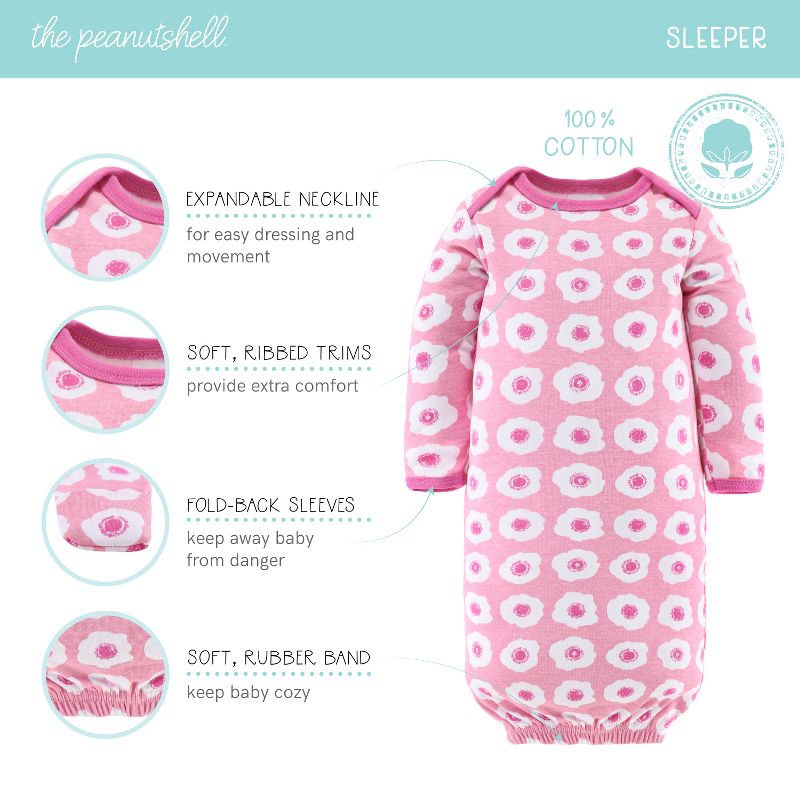 The Peanutshell Pretty Pink 16-Piece Layette Baby Girl Clothes, Gift Set, 0-3 Months, 5 of 7