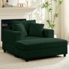 Mjkone Corduroy Comfy Chaise Lounge Deep Seat Sleeper Sofa Chair with Storage Ottoman,Upholstered Single/Loveseat Sofa - 4 of 4