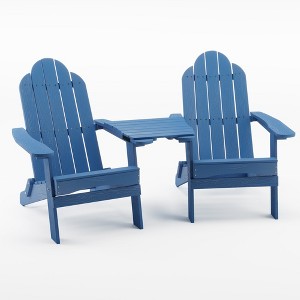 Arceso Folding Adirondack Chair,  15 Inch HDPS Fire Pit Patio Chairs Weather Resistant, Modern Plastic Outdoor Chairs with Cup Holder - 1 of 4