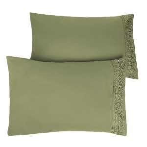 Southshore Fine Living, Vilano Lace Collection Pair of 2 Pillowcases Ultra Soft Brushed Microfiber - 1 of 4