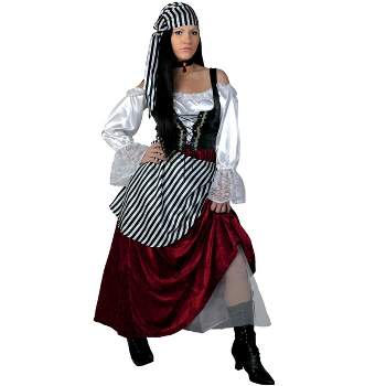 Sexy Pirate Costume  Female Captain Hook - Red/Black Stripe – Dolls Kill