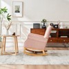 KWPZQEB Nursery Rocking Chair, Upholstered Glider Rocker Rocking Accent Chair Padded Seat with High Backrest, Comfy Armchair for Living Room - 3 of 4