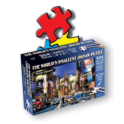 TDC Games World's Smallest Puzzle - Times Square - Measures 4 x 6 inches when assembled - Includes Tweezers