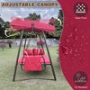 Whisen 93.8 in. W 3-Person Metal Patio Swing Chair Swing Bed with Cushion and Adjustable Canopy - 2 of 4