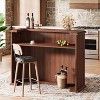 Lantine 55-Inch Home Bar Unit, 2-Tier Liquor Bar Table, Wooden Wine Table Reception Desk for Home Pub, Kitchen, Living Room - 2 of 4