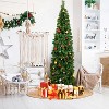 Pre-Lit Pencil Christmas Tree, Artificial Skinny Christmas Tree W/Metal Hinges & Base, Perfect for Indoor Shops Office and Holiday - 2 of 4
