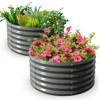 Cesicia 4x1.5ft Gray Round Galvanized Raised Garden Bed For Vegetables & Flowers - 4 of 4