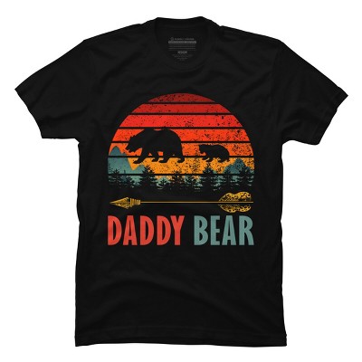 Men's Design By Humans Retro Forest Sunrise Daddy Bear By ZeusSE T-Shirt