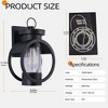 6.7" Metal Wall Light with Clear Glass Shade, Waterproof Lantern Sconce for Porch, Entryway, Garage, Yard, Matte Black - 3 of 4