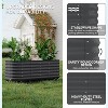 Portable Elevated Planter Box with Reservoirs, Corrosion-Resistant Steel Plant Bed, Wheels, Wave Sides, Indoor/Outdoor, White - 4 of 4