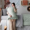 5/7 Pcs Bed in a Bag with Contrast Color Solid Design Bedding Set - 3 of 4