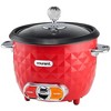 Courant 10-Cup (Cooked) / 5-Cup Uncooked Rice Cooker and Steamer with One-Touch Operation, Automatic Keep Warm Function, and Chrome Accents, Red - image 4 of 4