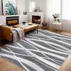 COZONY Machine Washable Area Rug — Modern Wave Distressed Design, Low Pile Carpet with Non-Slip Backing for Living Room, Bedroom & Nursery - 2 of 4