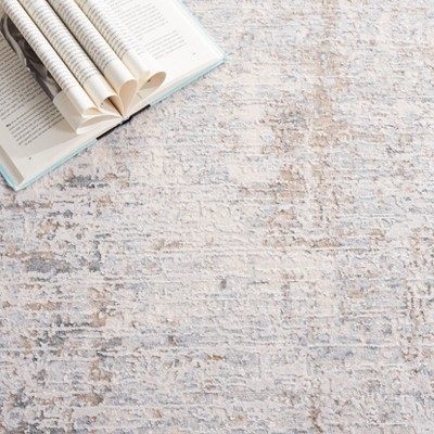 Marmara Gray and Beige Viscose Runner Rug, 2' x 8'