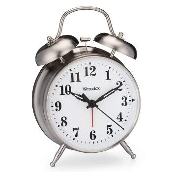 4.5" Nickel Classic Twin Bell Alarm Clock - Westclox