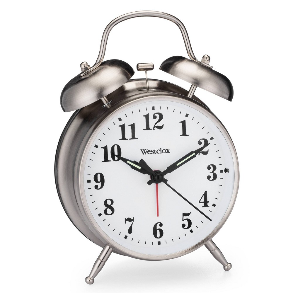 Photos - Radio / Table Clock 4.5" Nickel Classic Twin Bell Alarm Clock - Westclox