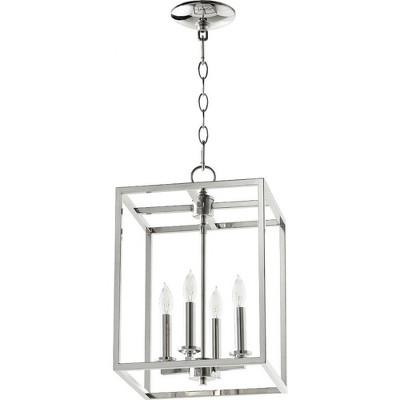 Quorum Lighting Cuboid 4 - Light Chandelier in  Polished Nickel