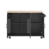 Maliang 51.2" Kitchen Island with Drop Leaf, Farmhouse Kitchen Island on Wheels with Internal Storage Rack - 2 of 4
