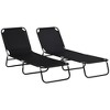 TiramisuBest Set of 2 Folding Chaise Lounges with 6-Position Reclining Back, Breathable Mesh Seat & Headrest for Pool/Beach/Yard/Patio (Green) - 2 of 4