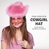 4E's Novelty Pink Cowgirl Hat with Feathers & Heart Sunglasses Set for Women & Girls Preppy Cowgirl Hat for Western Costume & Coastal Cowgirl Look - 2 of 4