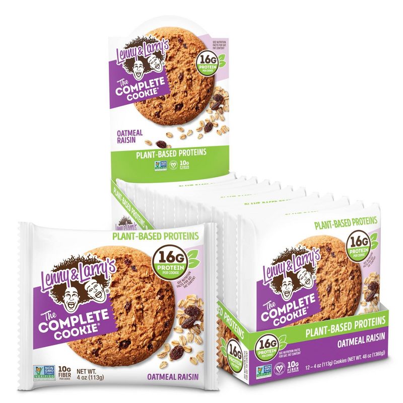 Lenny &#38; Larry&#39;s Complete Vegan Cookie - Oatmeal Raisin - 12ct, 1 of 10