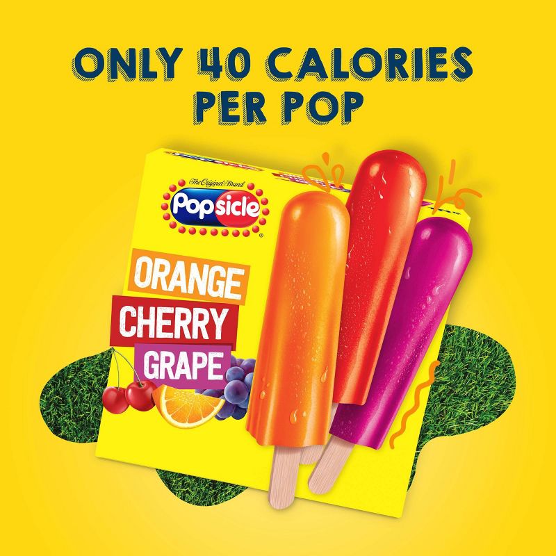Popsicle Orange Cherry Grape Variety Ice Pops - 18ct, 5 of 12
