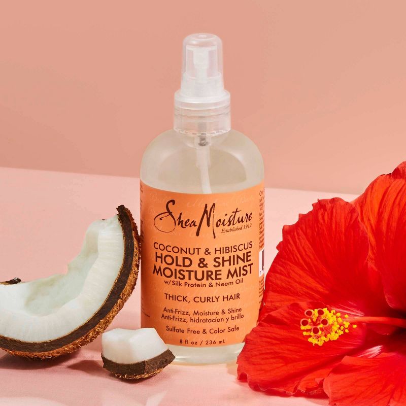 SheaMoisture Hold and Shine Moisture Mist for Thick Curly Hair Coconut and Hibiscus - 8 fl oz, 4 of 16