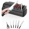 Aoibox 4-Stage Electric Knife & Scissor Sharpener with Diamond Abrasive for Chef Knives, Detachable Ceramic Hone Rod for Serrated Knives - 2 of 4