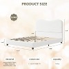 Boucle Upholstered Bed Frame with Soft Headboard, Low Profile Platform Bed with Rounded Corners & Wooden Slats - 2 of 4