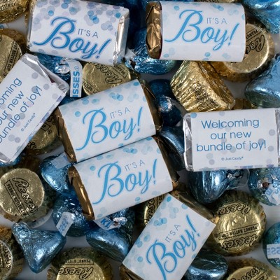 105 Pcs Blue It's A Boy Baby Shower Candy Hershey's Chocolate Mix (1.75 ...