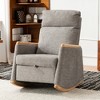 Dexmalle Modern Upholstered Rocking Chair Rubber Wood Armchair - 2 of 4