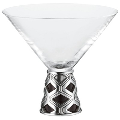 Royal Selangor Hand Finished Bar Collection Pewter Martini Glass with Nyatoh Wood Stem Gift