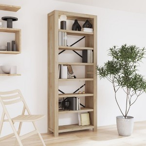 vidaXL 7-Tier Bookcase 31.5 in.x11.8 in.x78.7 in. Solid Wood Acacia - 1 of 4