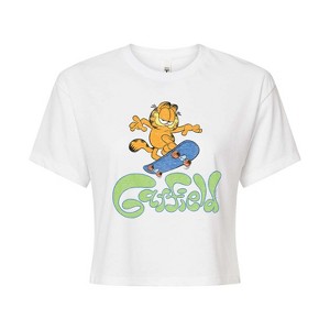 Women's - Garfield - Garfield Skater Logo Cropped Graphic T-Shirt - 1 of 4