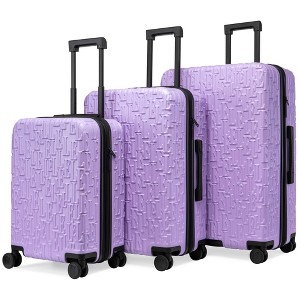 ELLE Luggage Wayfarer 3pc Expandable Monogram Spinner Hardside Luggage Set - 1 of 4