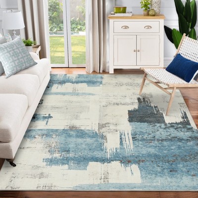 Garvee Abstract Modern Area Rug - Washable Ultra-Thin Foldable Soft Carpet with Non-Slip Backing