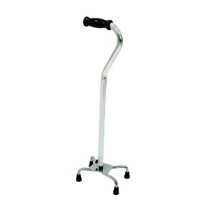 drive Silver Aluminum Small Base Quad Cane 30 to 39" Height 500 lbs. Weight Capacity - 1 of 1