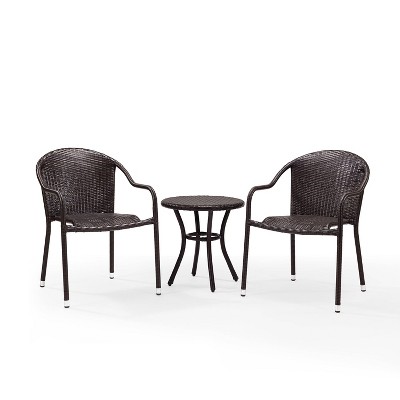 Palm Harbor 3pc Outdoor Wicker Seating Set - Brown - Crosley