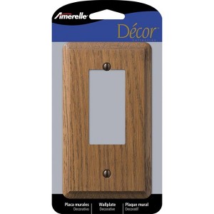 Amerelle Contemporary Brown 1 gang Oak Wood Decorator Wall Plate 1 pk - 1 of 1