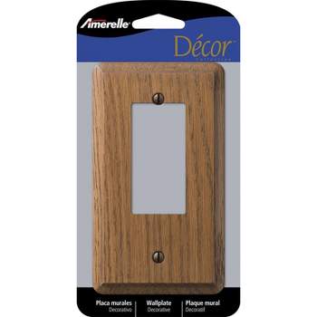 Amerelle Contemporary Brown 1 gang Oak Wood Decorator Wall Plate 1 pk