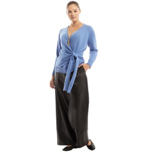 June + Vie by Roaman's Wrap-Front Cardigan - 1 of 4