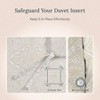 Full/Queen Size Duvet Cover Set, 400 Thread Count Cotton, Sateen Comforter with 2 Pillow Shams, Button Closure, Corner Ties, Beige - 3 of 4
