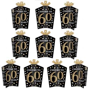 Black & Gold 60th Birthday - Anniversary Cheers Themed Small Party Fav –  CakeSupplyShop